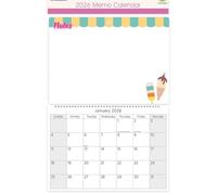 2026 Spiral Bound Memo Board Calendar & Write On Wipe Off Pen - Ice Cream (Food)