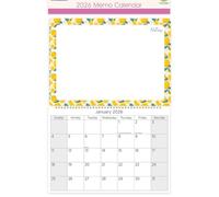 2026 Spiral Bound Memo Board Calendar & Write On Wipe Off Pen - Lemons (Fruit)
