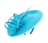 2026 spring and summer women's retro ladylike headdress feather bow headband(Blue)