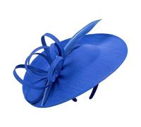 2026 spring and summer women's retro ladylike headdress feather bow headband(Brilliant Blue)