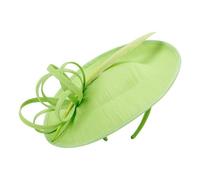 2026 spring and summer women's retro ladylike headdress feather bow headband(Grass Green)