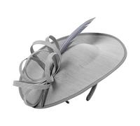2026 spring and summer women's retro ladylike headdress feather bow headband(Grey)
