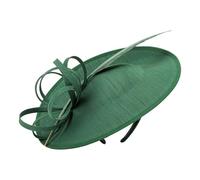 2026 spring and summer women's retro ladylike headdress feather bow headband(Ink Green)