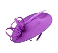 2026 spring and summer women's retro ladylike headdress feather bow headband(Purple)