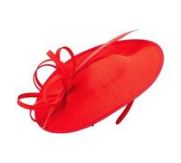 2026 spring and summer women's retro ladylike headdress feather bow headband(Red)