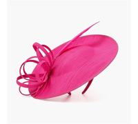 2026 spring and summer women's retro ladylike headdress feather bow headband(Rosy)