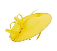 2026 spring and summer women's retro ladylike headdress feather bow headband(Yellow)