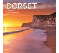 2026 Square Wall Calendar, Dorset, 16-Month Scenic Britain Theme with 180 Reminder Stickers (30 x 30 CM)