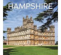 2026 Square Wall Calendar, Hampshire, 16-Month Scenic Britain Theme with 180 Reminder Stickers (30 x 30 CM)
