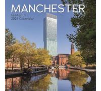 2026 Square Wall Calendar, Manchester, 16-Month Scenic Britain Theme with 180 Reminder Stickers (30 x 30 CM)