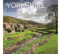 2026 Square Wall Calendar, Yorkshire, 16-Month Scenic Britain Theme with 180 Reminder Stickers (30 x 30 CM)