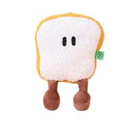 2026 Squeaky Dog Toy with Crinkle Sound, Breakfast Bread Design, Interactive Chew Toy for Dogs Cats, Soft Fabric to Prevent Boredom for Daily Play (White, 21 x 16 cm)