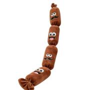 2026 Squeaky Sausage Shape for Teething Age Puppies - Stuffed Squeaky Toy for Small Medium Dogs Against Boredom Anxiety - Squeaky Activated Embroidered (Brown, 50 cm)