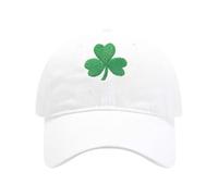 2026 St Patrick's Day Irish Green Baseball Cap Couples Hat with Embroidered Unisex Adjustable Snapback (White, One Size)