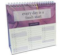 2026 Stand Up Desk Calendar - Flip Desktop Calendar with Wiro Binding - Free Standing Month to View Planner with UK Bank Holidays - Small Standing Desk Planner (Everyday is a Fresh Start)