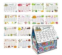 2026 Standing Desk Calendar, Creative Small House Shape, Wooden Cabin DIY Diamond Art Painting Monthly Flip Desktop Calendars Planner,Diamond Art Calendar 2026 for Office Home