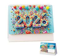 2026 Standing Desk Calendar DIY Art Painting Monthly Flip Desktop Calendar With To Do List Desktop Calendar Planner For Home Kjw777 (B, One Size)
