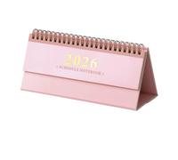 2026 Standing Flip Calendar,Mini Desk Calendar,Flip Style Checklist Planner,Minimalist Design Desk Planner for Office Home(Pink)