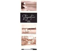 2026 Staycations Tall Slim Wall Calendar Planner Organiser Inspiration Quotes Landscapes Beaches Holidays Seaside Mountains Cottages Illustrated Home Office Kitchen