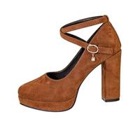 2026 Strappy High Heels for Women Casual Market Shoes with Elegant Heel Toe-free Design in Plain Colour for Summer Leisure Activities City Strolls and Holiday Trips on the Beach, brown, 8.5 UK