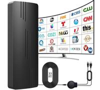 2026 Strongest Digital TV Antenna Indoor Outdoor with Amplifier, 4200+ Miles Range TV Antenna,360°Reception HDTV Antenna for Local Channels for Smart and Old TVs-33ft Coax Cable-Support 8K 4K 1080p