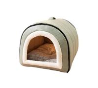 2026 Style Warm Deep Sleeping Cat Orthopaedic Bed with Removable, Washable Pillow, Closed Indoor Tent, Suitable for All Seasons as a Universal Cat Bed (Green2,