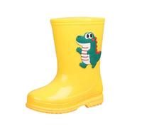 2026 Stylish Girls' Rain Shoes Boots for Fashionable Wellington Boots with Medium Calf Slip-On Design Rainy Days, yellow, 10.5/11 UK Child