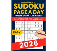 2026 Sudoku Puzzle Book - 365 Easy Large Print Puzzles for Adults: Daily Sudoku Calendar with 2 Puzzles per Page - A Relaxing Page-a-Day Brain Challenge for the Entire Year