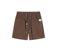 2026 Summer Ice Silk Cool Men's Casual Five Piece Shorts Durable Twill Material Brown
