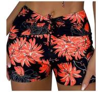 2026 Summer Plus Size Hip Mesh Splice G String Trousers Women Beach Swimming Shorts, orange, M