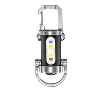 2026 Super Bright Mini Keyring Torch with Rechargeable Battery Built-in Phone Charger for Reliable Lighting for Outdoor Activities Daily Use (Black, 9 cm x 4 cm)