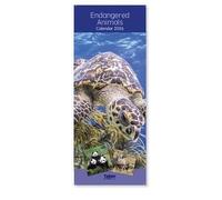 2026 Super Slim Month to View Spiral Bound Hanging Wall Calendar Home Office (Animals)