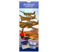 2026 Super Slim Month to View Spiral Bound Hanging Wall Calendar Home Office (AVIATION)