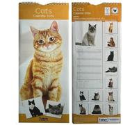 2026 Super Slim Month to View Spiral Bound Hanging Wall Calendar Home Office (Cats)