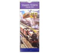 2026 Super Slim Month to View Spiral Bound Hanging Wall Calendar Home Office (STEAM TRAIN)