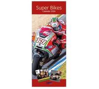 2026 Super Slim Month to View Spiral Bound Hanging Wall Calendar Home Office (Super Bikes)