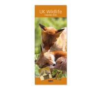 2026 Super Slim Month to View Spiral Bound Hanging Wall Calendar Home Office (UK Wildlife)