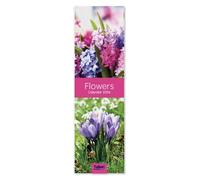 2026 Super Slim Month To View Spiral Bound Photo Wall Calendar (Flowers)