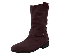2026 Tall Women Boot Hiking Boots Ankle Lug Sole Knee-High Suede Winter Country Walk Over The Knee Stretch High Heel (19) Brown