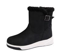 2026 Tall Women Women's Thick Soles and Fleece Plus Walking Boots Ankle Easy Clean Block Heel Rainy Days Country Walk Wide Fit Chelsea Comfy Cushioned Insole (4) Black