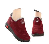 2026 Tall Women Women's Winter Boots Warm Fleece Lined Hiking Chelsea Leather Block Heel Rainy Days Commute, Office Waterproof Non Slip (10) Red