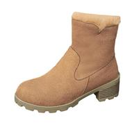 2026 Tall Women Women's Winter Fashion Solid Color Side Boots Ankle Easy On Suede Dog Walking City Over The Knee Stretch High Heel (20) Khaki