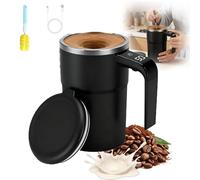 2026 tasse à agitation automatique rechargeable, tasse à agitation automatique améliorée, tasses à café à agitations magnétique automatiques avec affichage de la température avec couvercle (noir)