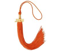 2026 Tassel Graduation, Tassels for Graduation Cap 2026, Orange Tassel Cap Decorations with Gold Charms Memorial Cords Graduate Hat Ceremonies Accessories for Class of School Grad Souvenir Gifts