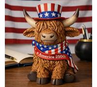2026 The 250th Anniversary Bull Statue This statue was designed to celebrate the 250th anniversary of the founding of the United States of America. (Brown, 20cm)
