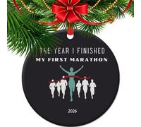 2026 The Year I Finished My First Marathon Christmas Ornament - 26.2 Mile Keepsake Cute Runner Gift, Holiday Keepsake for Marathon Finishers