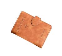 2026 Thin RFID Blocking Travel Wallet for Women, Slim Passport Holder with ID Slots Pocket for International Travel (Brown, One Size)