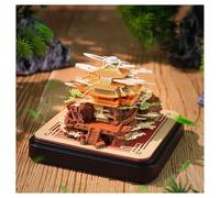 2026 Time Piece Calendar - 3D Chongqing Architecture Notepad with English Calendar, 198 Pages Sticky Notes in Acrylic Case, Desk Decor & Gift (3.4×3.4×2.6in)