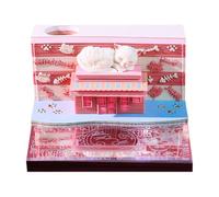 2026 Time Piece Calendar - 3D Sweet Dream Cat Notepad with Light, 159 Pages Artsy Pads, Valentine's Day Gift Set with Acrylic Case (3.5x3.5x1.8in)