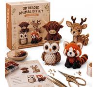 2026 Tiny 3D Beaded Animal DIY Kit with Extra Beads, Cute Bird & Animal Beading Craft Set, Handmade Mosaic Art, Stress Relief Creative DIY Decoration Gifts for Adults Teens Beginners (Forest Friends)